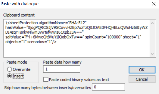 Figure 3: Restore Original password after editing sheet
