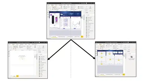 Split the Power BI report into a dataset file and a report file