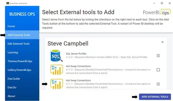 Business Ops Tool – Install Hot Swap Connections