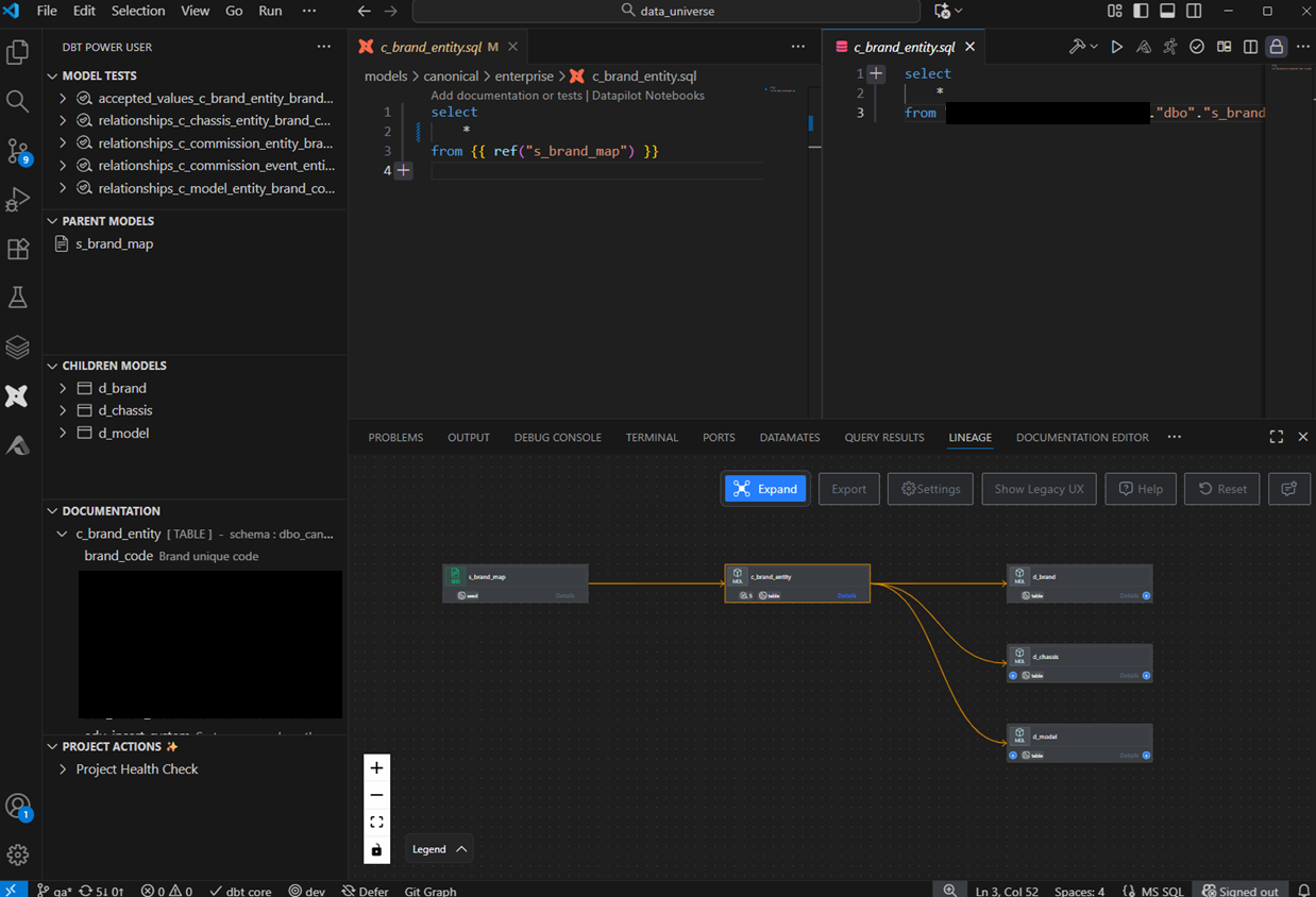 dbt - Core Power User (Visual Studio Code)